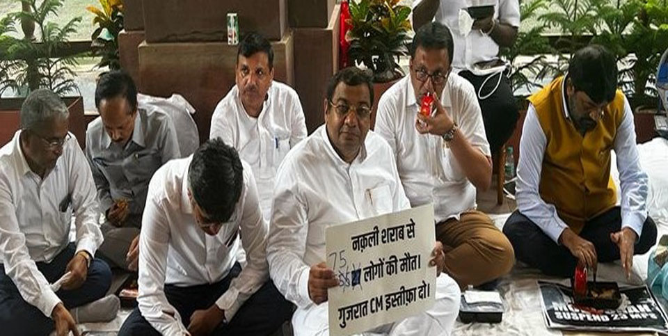 महंगाई, गुजरात में शराब के मुद्दे पर आप सांसद हुए निलंबित, संसद परिसर में किया प्रदर्शन महंगाई, गुजरात में शराब के मुद्दे पर आप सांसद हुए निलंबित, संसद परिसर में किया प्रदर्शन